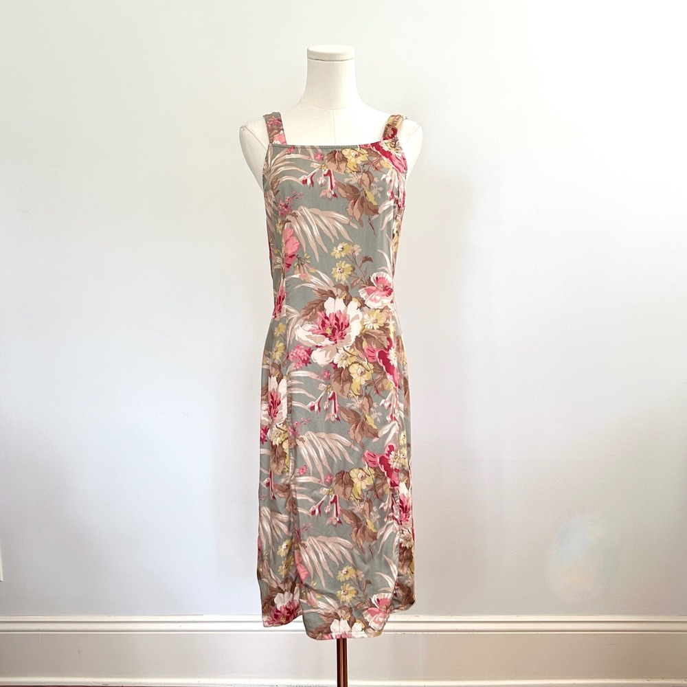 Islander Sz 14 Fall Dusty Floral Dress Y2K Cottagecore Romantic Prairie Square